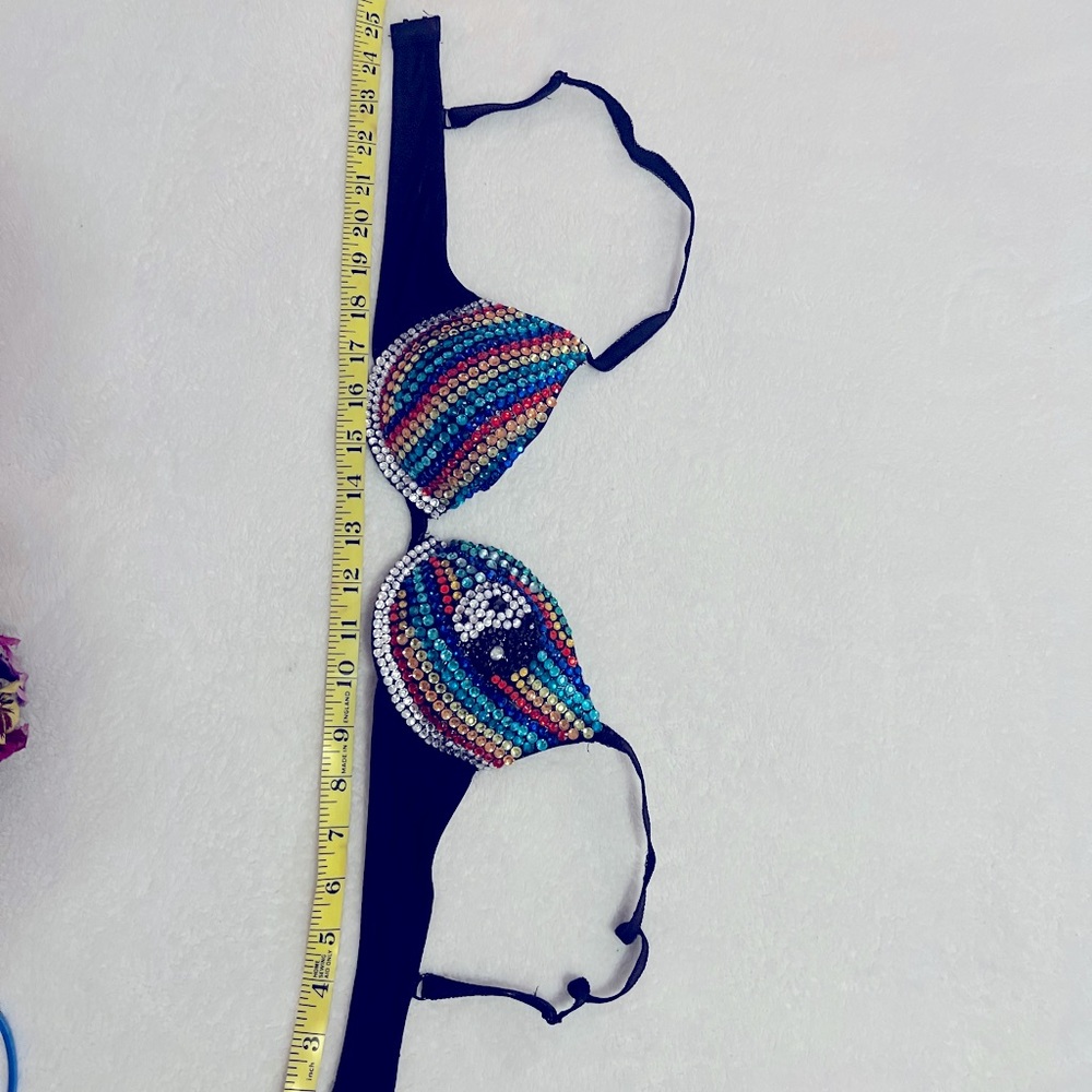 Handmade peace sign festival bra